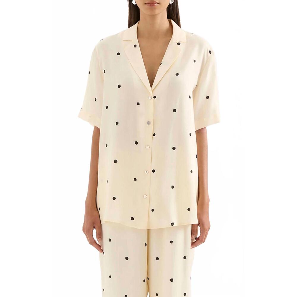 NEW NUDE LUCY xander front button shirt in white